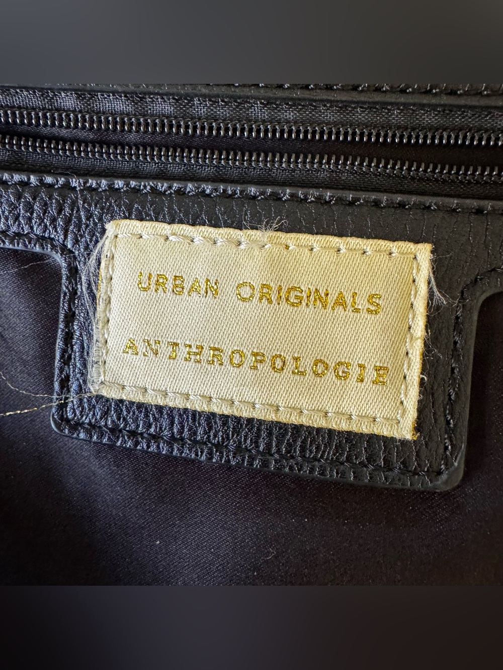 Anthropologie Urban Originals Black vegan leather Crossbody Purse Crescent shape - Picture 9 of 10